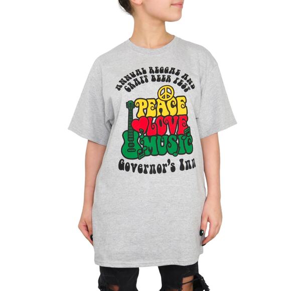 Port & Company Reggae & Craft Beer Festival Peace Love Music Concert Tee Medium - Picture 1 of 6